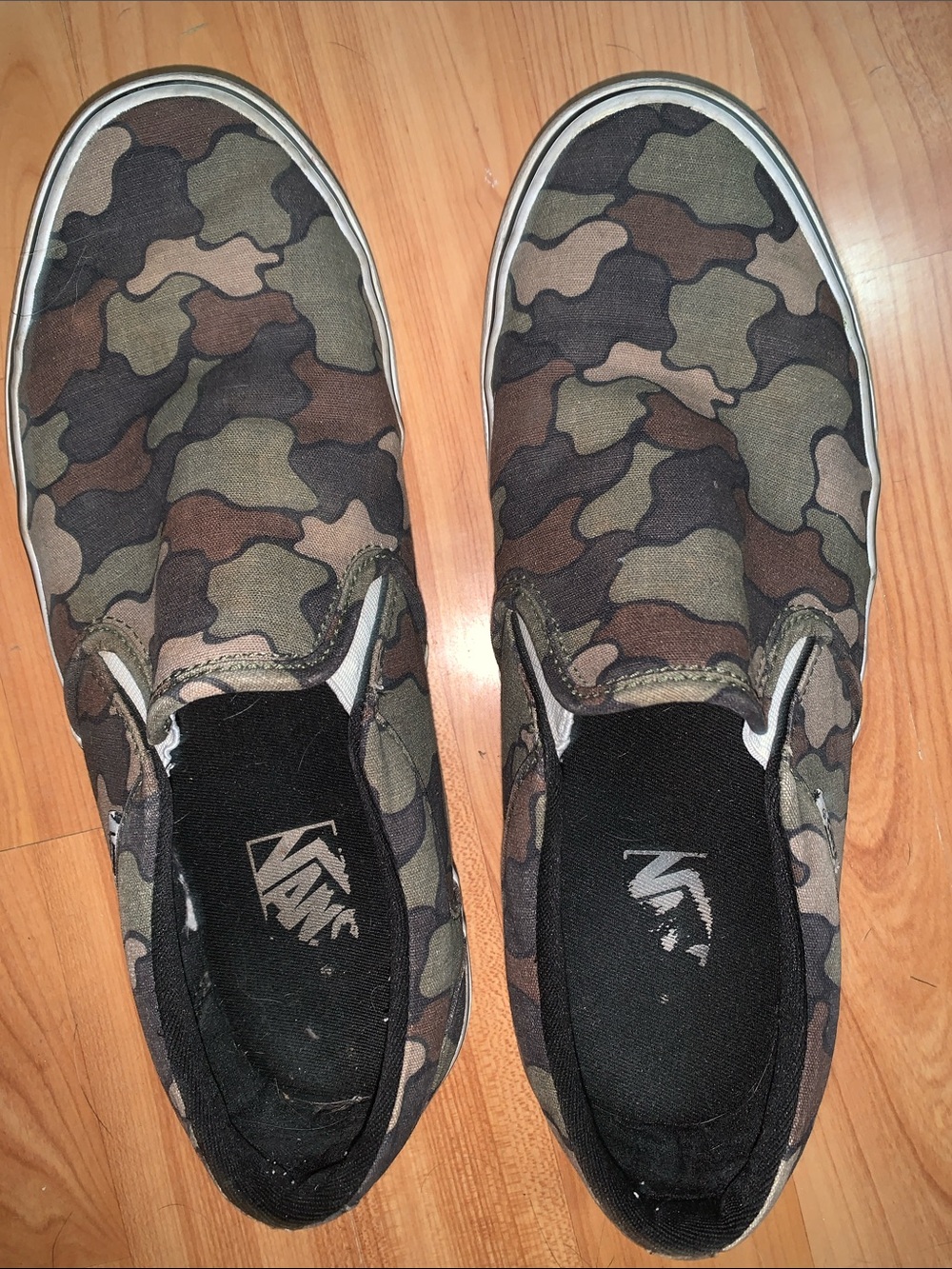 Vans Men's Slip-On Camouflage Canvas Loafers - Olive, Brown, Black